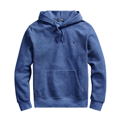 Ralph Lauren SS23 Solid Color Embroidered Drawstring Hoodie Blue 710685994-004