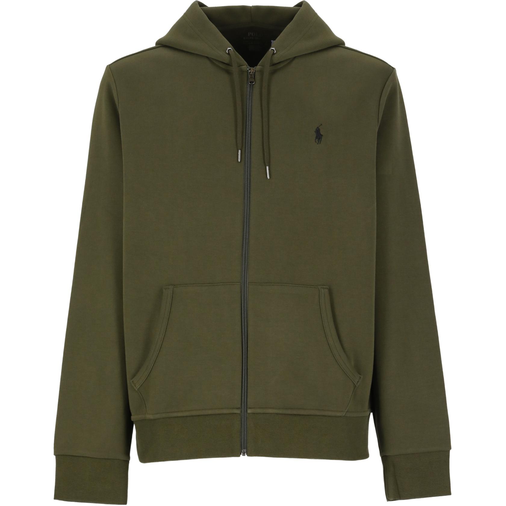 Ralph Lauren SS23 Solid Color Embroidered Hoodie Zip-Up Jacket Green 710881517-007