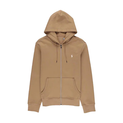 Ralph Lauren SS23 Solid Color Embroidered Logo Zip Hoodie Beige Men’s 710881517-008