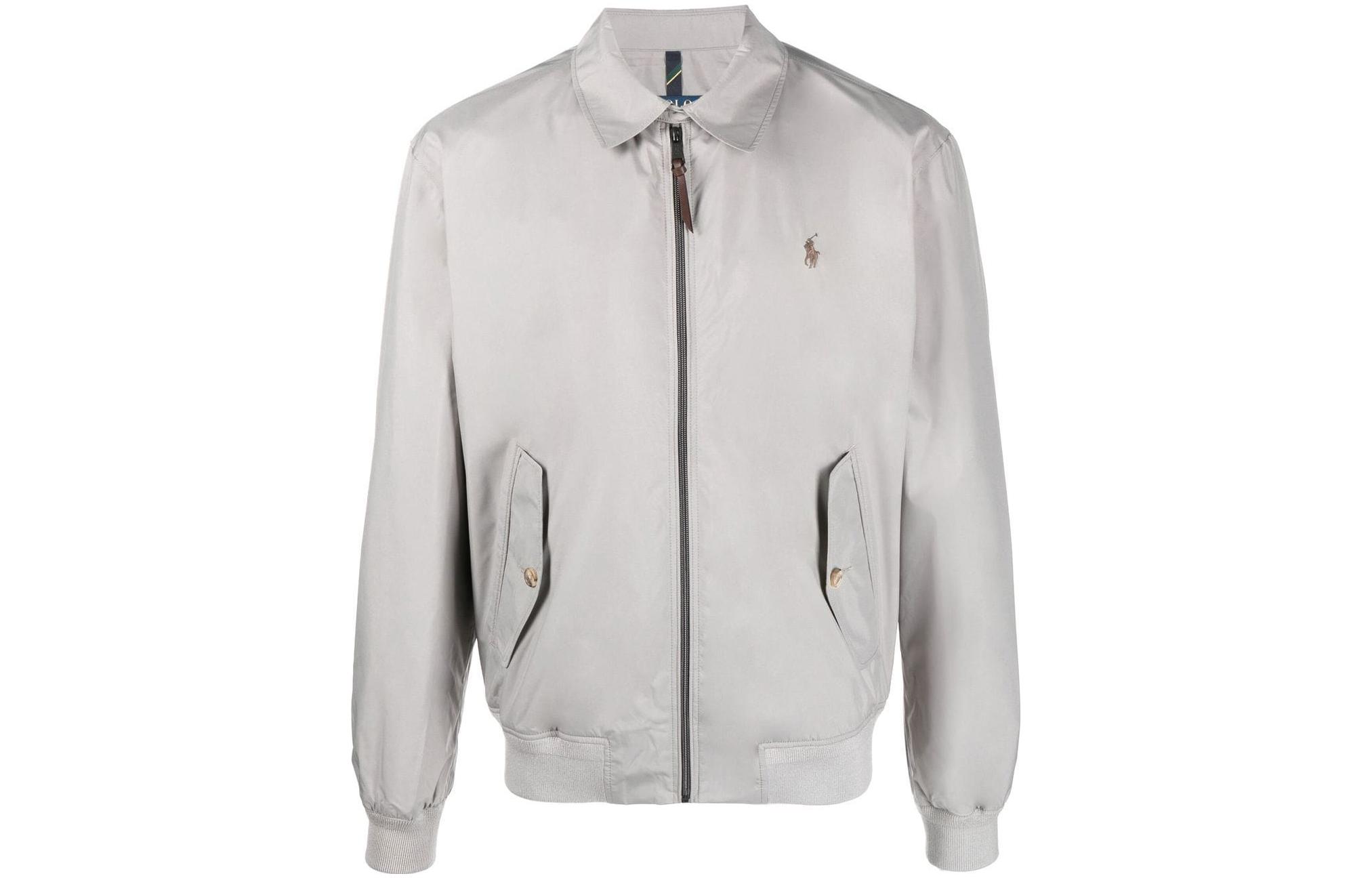 Ralph Lauren SS23 Solid Color Logo Embroidered Jacket Grey 710832229-009