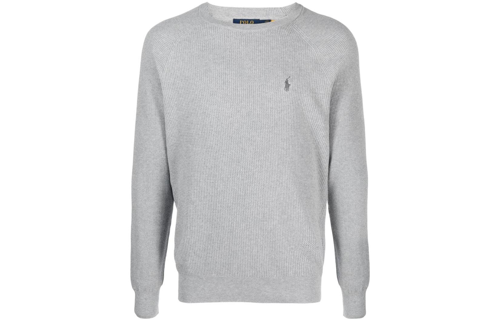 Ralph Lauren SS23 Solid Crewneck Pullover Sweatshirt Men’s Grey 710920526-002
