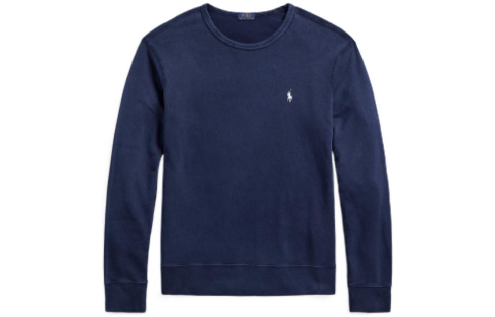 Ralph Lauren SS23 Solid Crewneck Pullover Sweatshirt Navy Blue MNPOKNI16822901-410