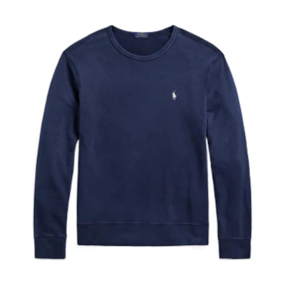 Ralph Lauren SS23 Solid Crewneck Pullover Sweatshirt Navy Blue MNPOKNI16822901-410