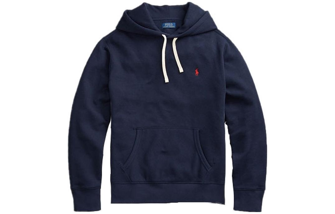 Ralph Lauren SS23 Solid Drawstring Hoodie Navy Blue - MNPOKNI16820271-410