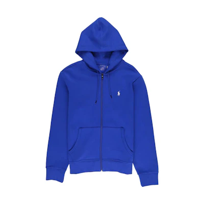 Ralph Lauren SS23 Solid Embroidered Zip-Up Sweatshirt Blue 710881517-012