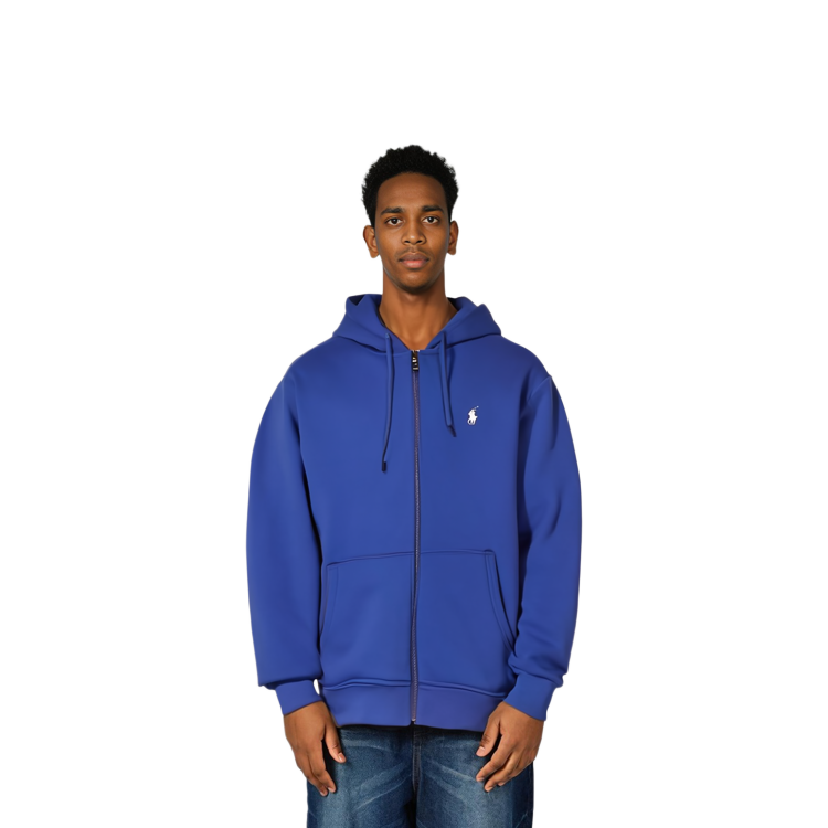 Ralph Lauren SS23 Solid Embroidered Zip-Up Sweatshirt Blue 710881517-012 圖 4