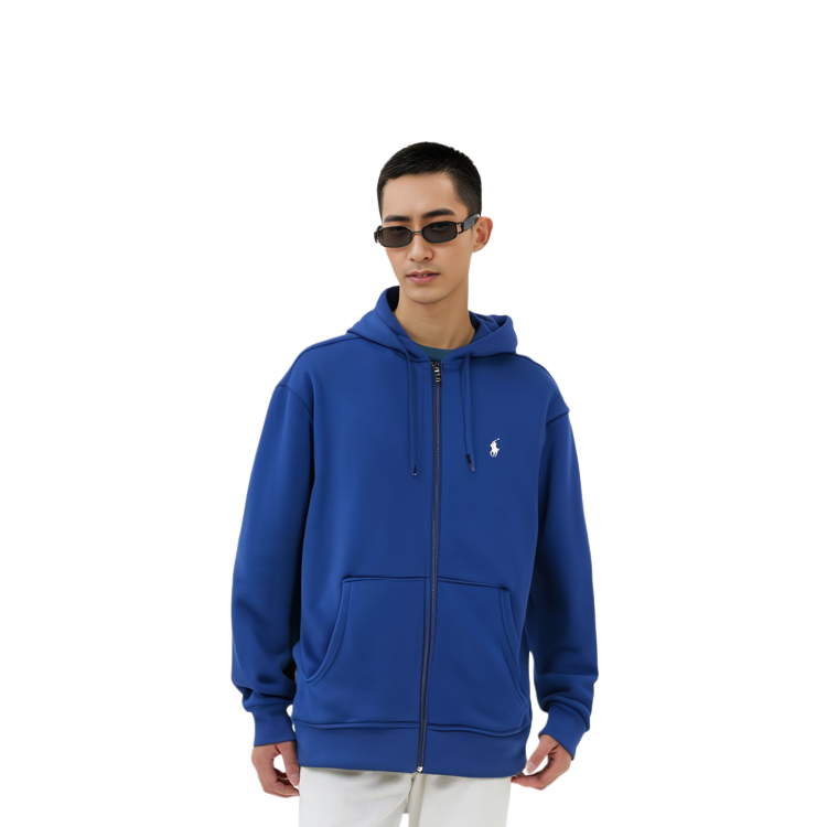 Ralph Lauren SS23 Solid Embroidered Zip-Up Sweatshirt Blue 710881517-012 圖 5