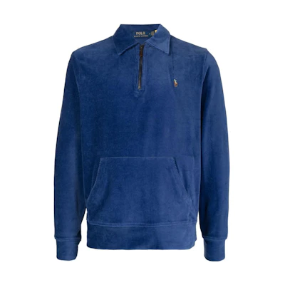 Ralph Lauren SS23 Solid Half-Zip Pullover Sweatshirt Blue 710877155-001