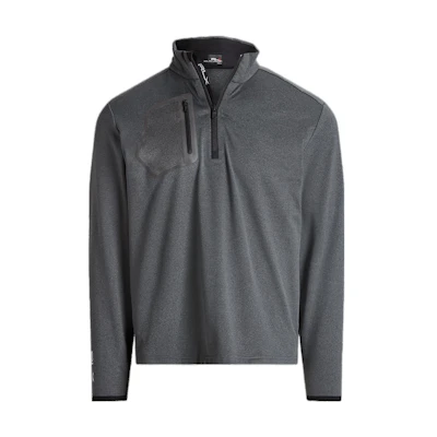 Ralph Lauren SS23 Solid Half-Zip Pullover Sweatshirt Deep Gray MNXGKNI16820123-020