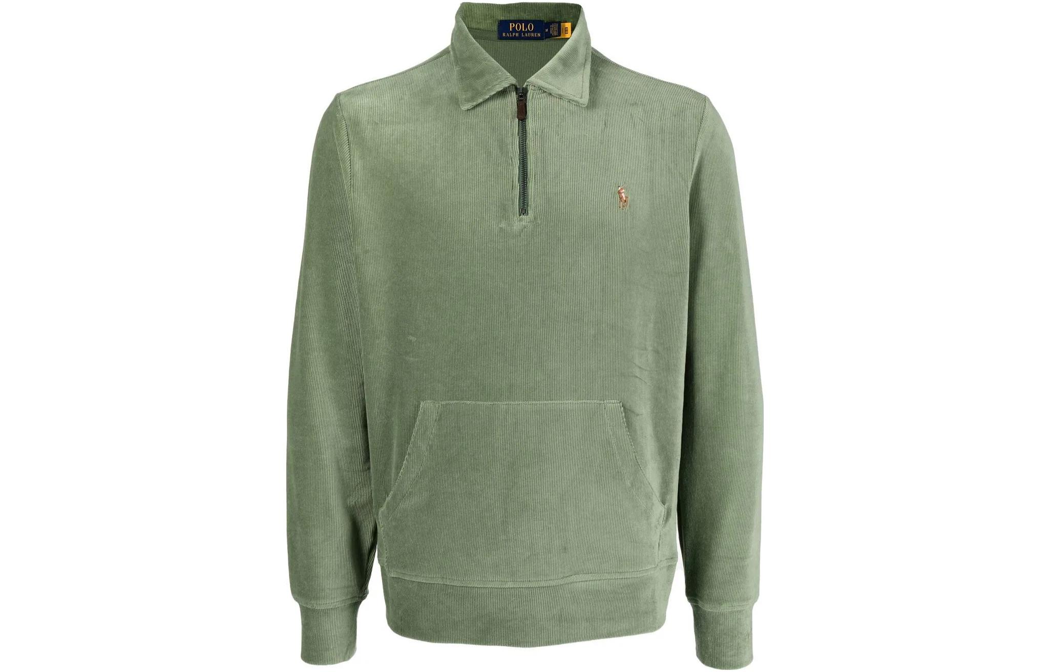 Ralph Lauren SS23 Solid Half-Zip Sweatshirt Green 710877155-002