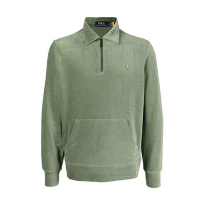 Ralph Lauren SS23 Solid Half-Zip Sweatshirt Green 710877155-002