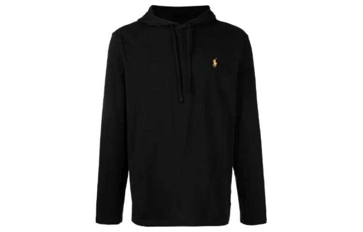 Ralph Lauren SS23 Solid Logo Embroidered Casual Sweatshirt Men Black 710847203-016