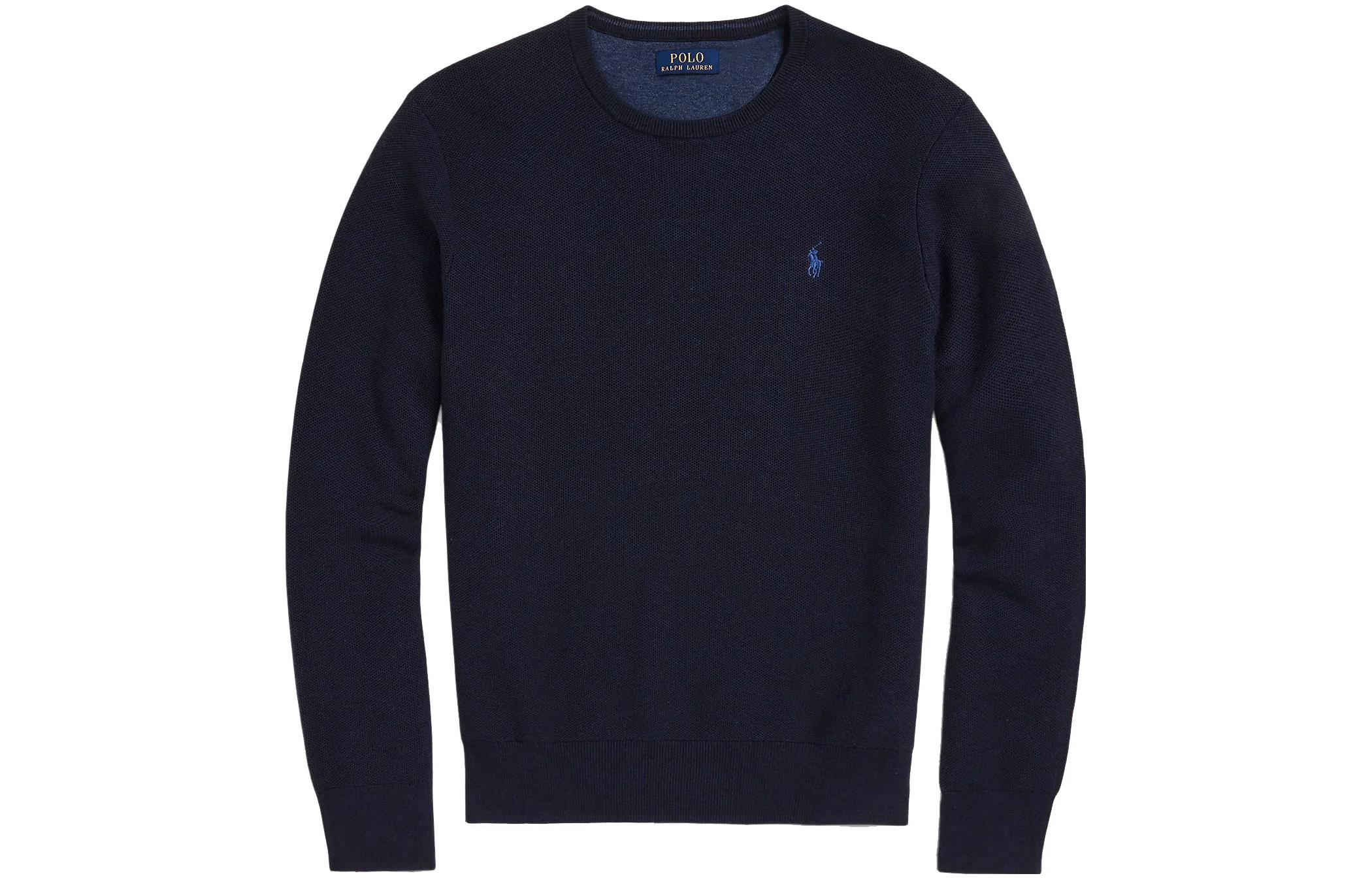 Ralph Lauren SS23 Solid Logo Embroidered Crewneck Sweatshirt Navy 710895559-001