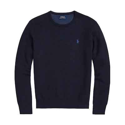 Ralph Lauren SS23 Solid Logo Embroidered Crewneck Sweatshirt Navy 710895559-001