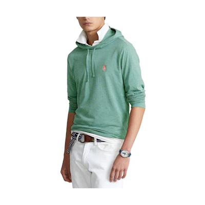 Ralph Lauren SS23 Solid Logo Embroidered Drawstring Hoodie Green 710768063-024