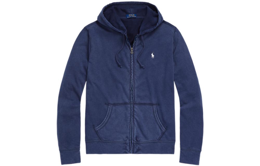 Ralph Lauren SS23 Solid Logo Embroidered Full-Zip Hoodie Navy Blue MNPOKNI16822895-410