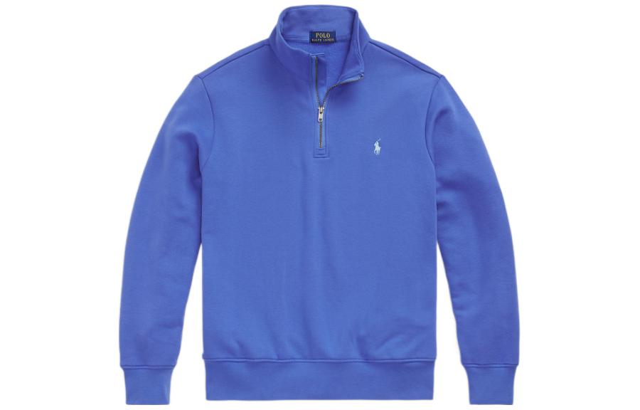Ralph Lauren SS23 Solid Logo Embroidered Half-Zip Sweatshirt Men’s Blue Purple MNPOKNI16822698-400