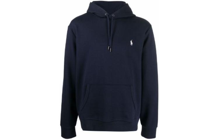 Ralph Lauren SS23 Solid Logo Embroidered Hoodie Blue 710859977-005
