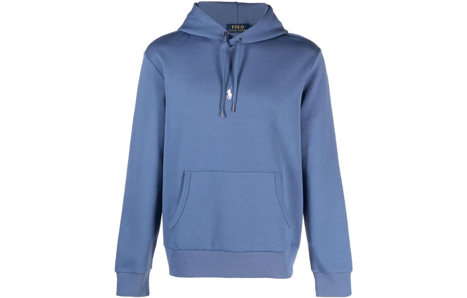 Ralph Lauren SS23 Solid Logo Embroidered Hoodie Light Blue 710881506-017