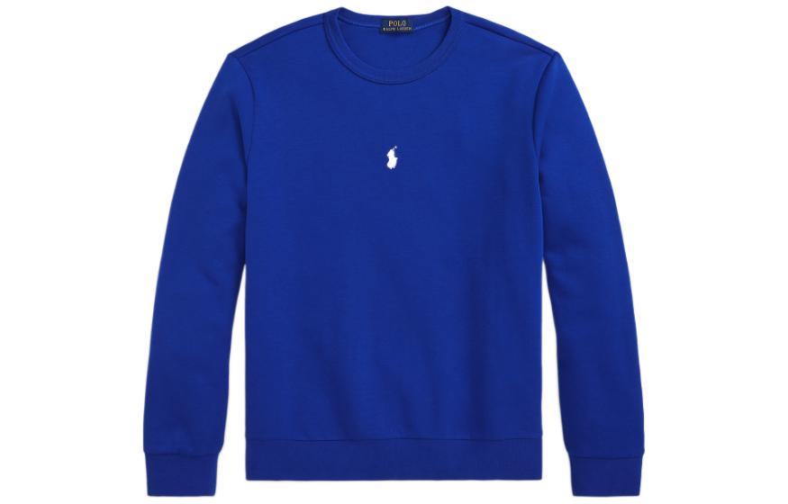 Ralph Lauren SS23 Solid Logo Embroidered Knit Sweatshirt Blue MNPOKNI16822693-400