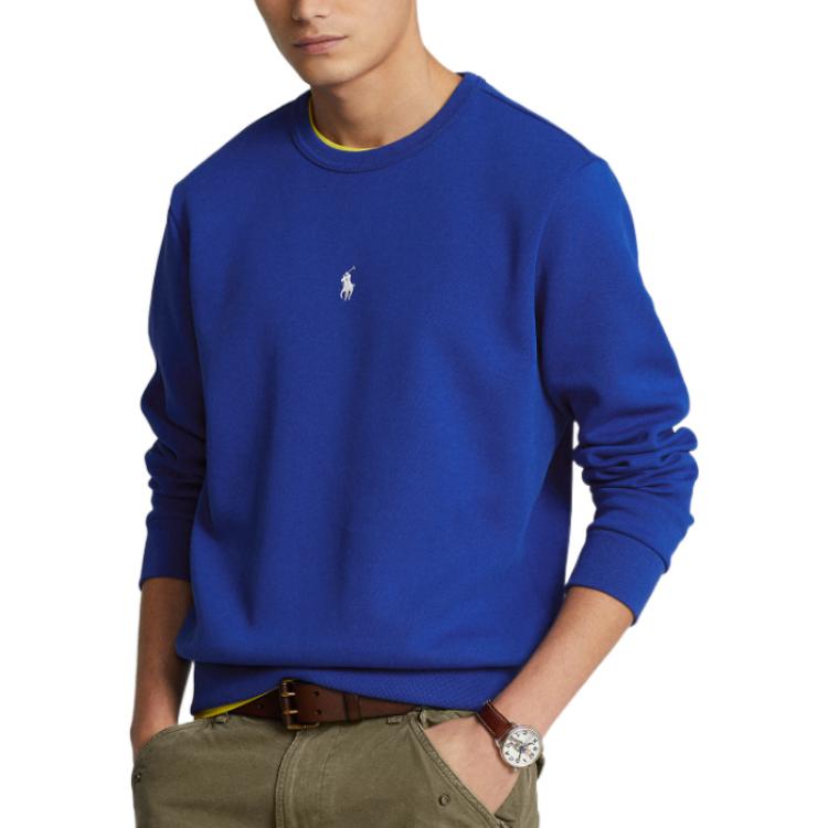 Ralph Lauren SS23 Solid Logo Embroidered Knit Sweatshirt Blue MNPOKNI16822693-400 圖 4