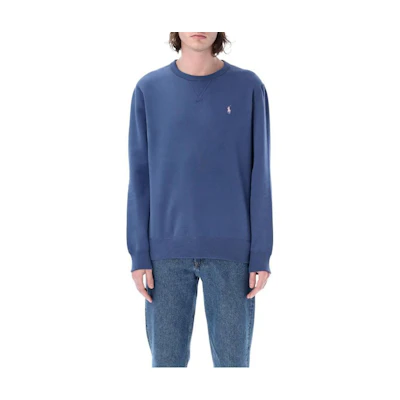 Ralph Lauren SS23 Solid Logo Embroidered Pullover Sweatshirt Blue 710766772-047