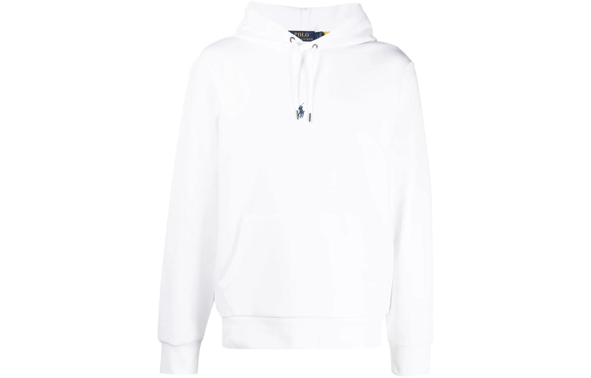 Ralph Lauren SS23 Solid Logo Embroidered Pullover Sweatshirt White 710881506-010
