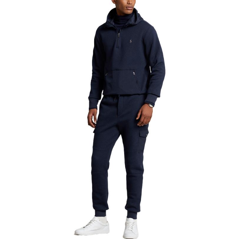 Ralph Lauren SS23 Solid Logo Embroidered Quarter-Zip Hoodie Navy Blue Men MNPOKNI16822598-410 圖 3