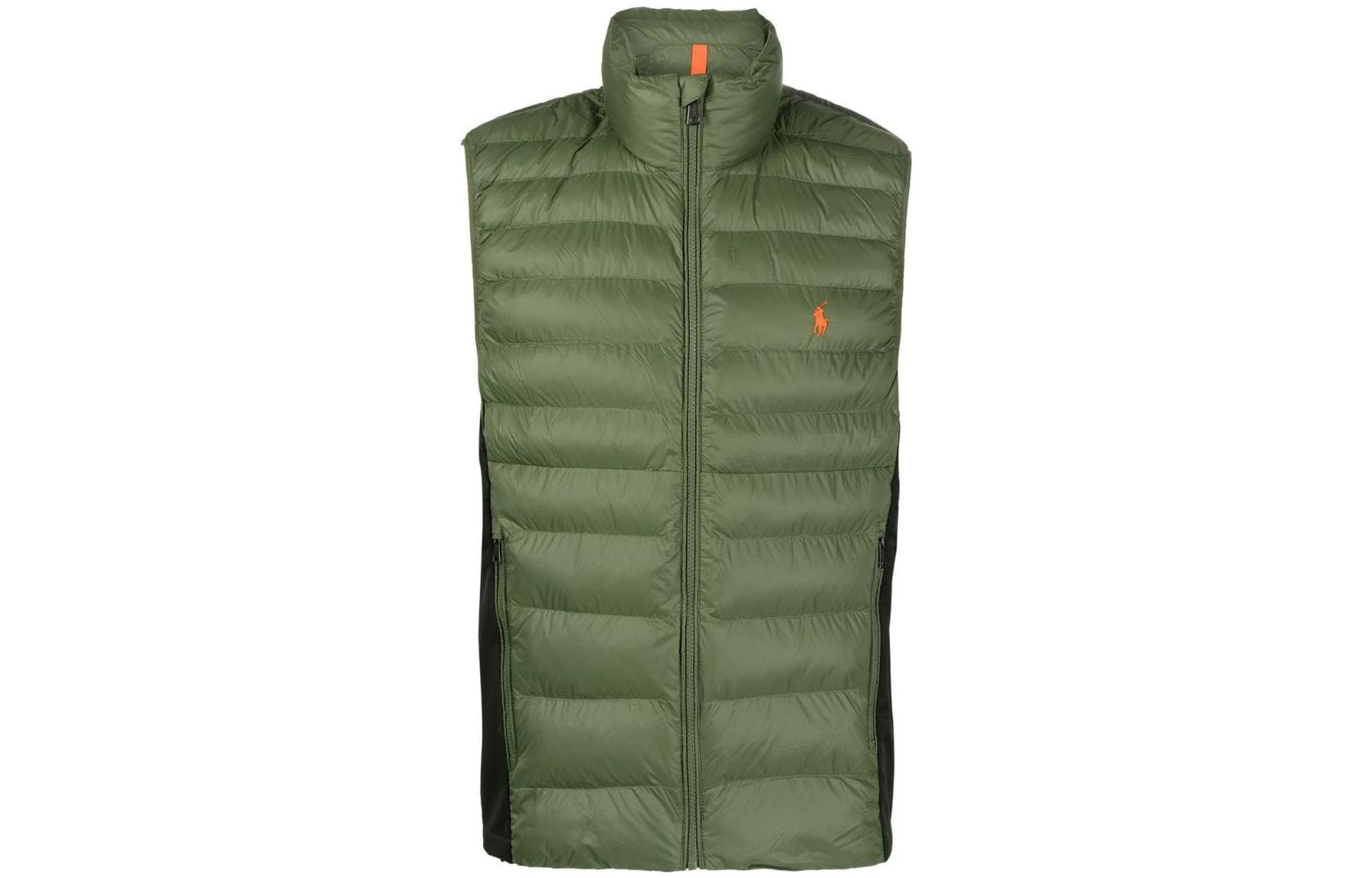 Ralph Lauren SS23 Solid Logo Embroidered Stand-Collar Jacket Green 710888057-002