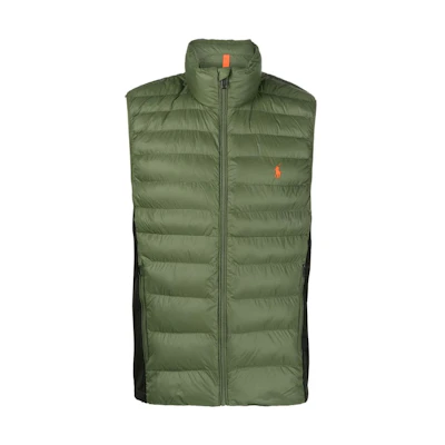 Ralph Lauren SS23 Solid Logo Embroidered Stand-Collar Jacket Green 710888057-002