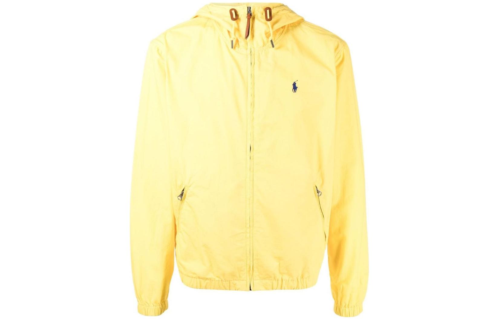 Ralph Lauren SS23 Solid Logo Embroidered Zip Jacket Yellow 710832204-009