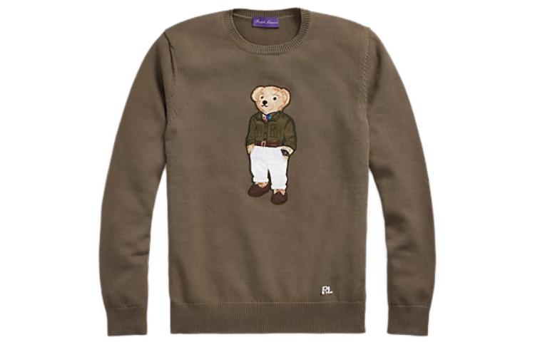 Ralph Lauren SS23 Solid Logo Patch Ribbed Sweatshirt Men’s Light Tan MNPLSWE16820397-300