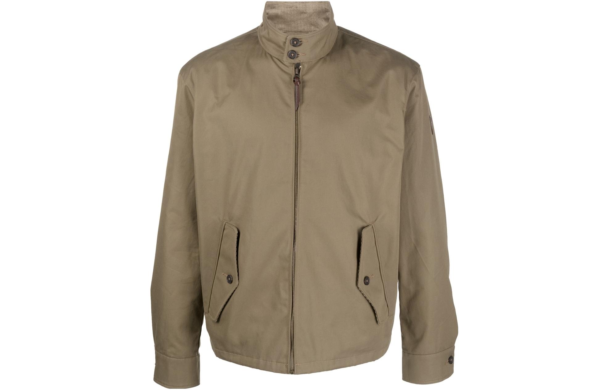 Ralph Lauren SS23 Solid Olive Green High Neck Zip Jacket 710869062-004