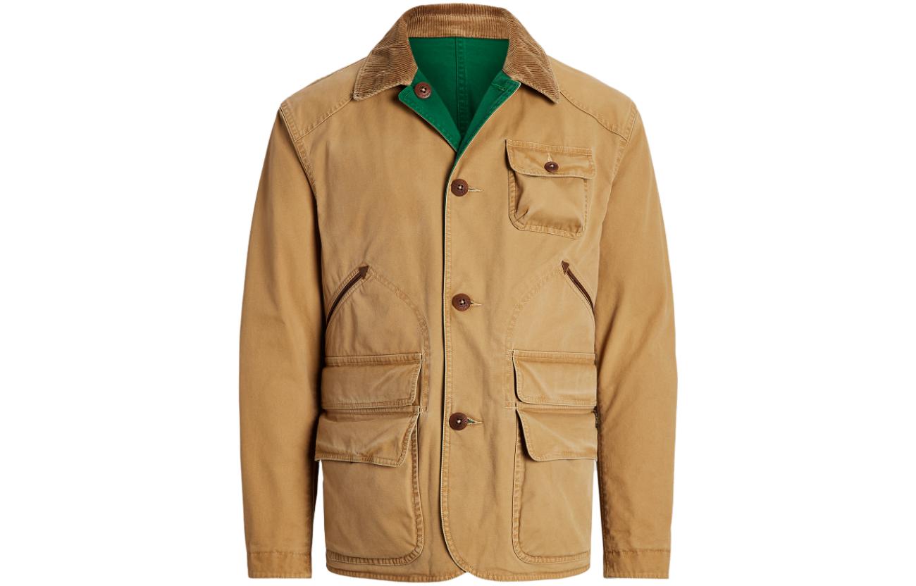 Ralph Lauren SS23 Solid Pocket Long Sleeve Jacket Light Brown MNPOOTW16021067-999