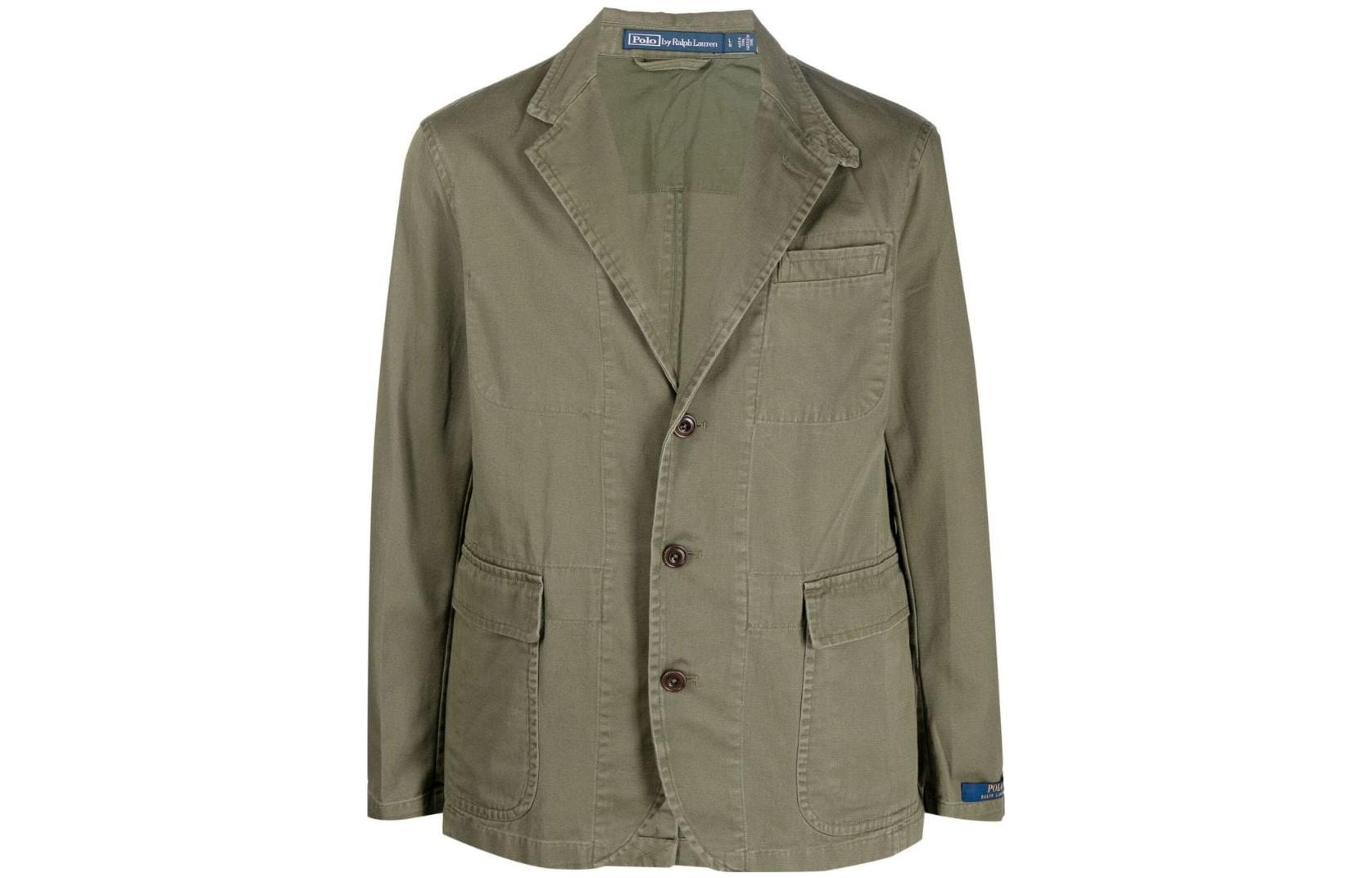 Ralph Lauren SS23 Solid Single-Breasted Olive Casual Jacket 715896930-001