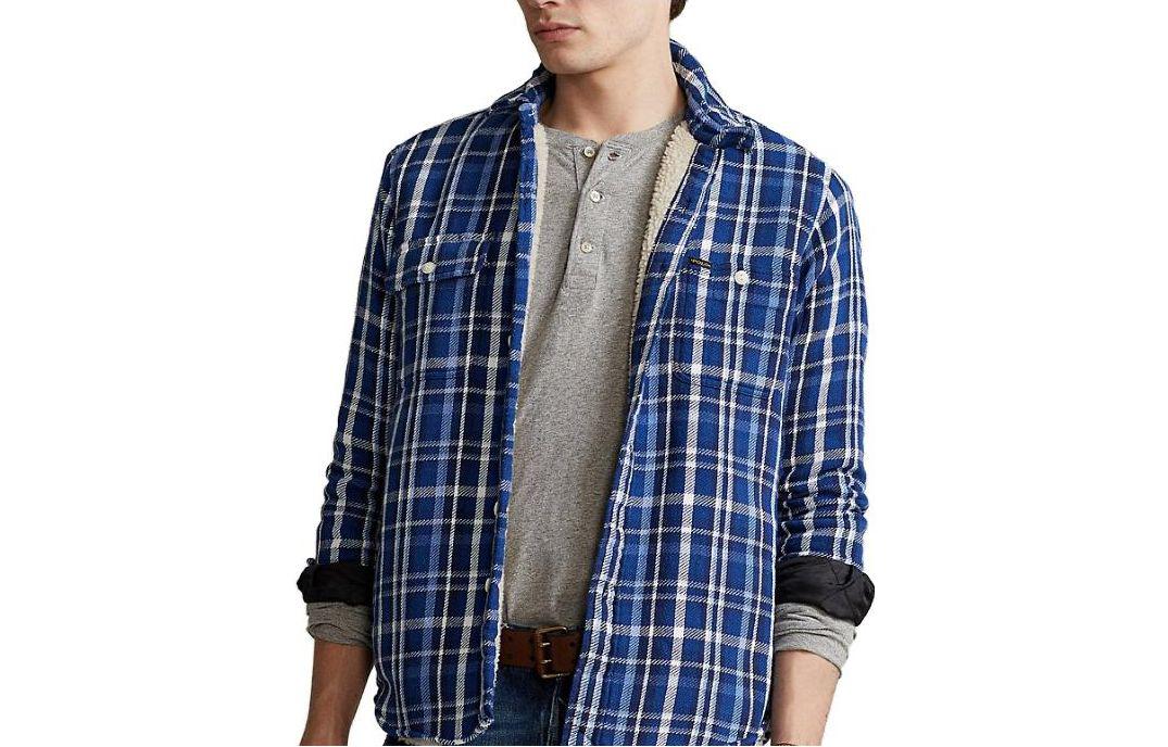 Ralph Lauren SS23 Striped Button-Up Long Sleeve Jacket Blue/White 710849849-001