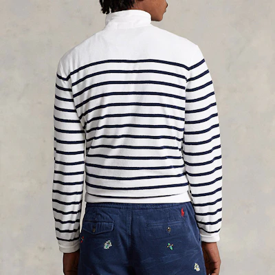 ラルフローレン SS23 ストライプ ロゴ刺繍 ハーフジップ スウェット メンズ MNPOKNI16822733-100 Shop ラルフローレン SS23 ストライプ ロゴ刺繍 ハーフジップ スウェット メンズ MNPOKNI16822733-100