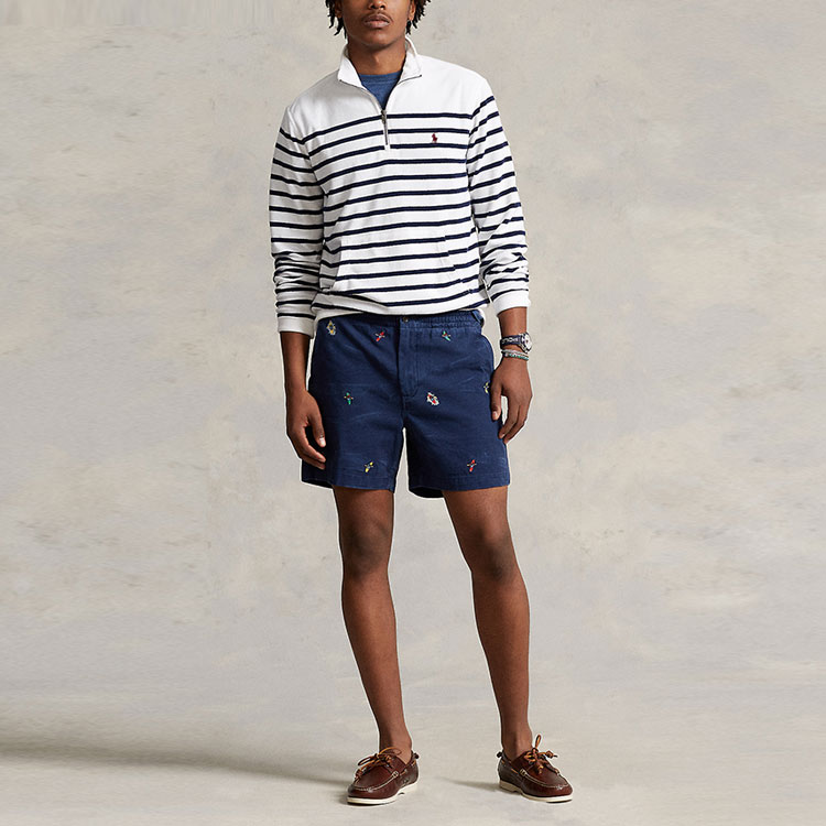 Purchase ラルフローレン SS23 ストライプ ロゴ刺繍 ハーフジップ スウェット メンズ MNPOKNI16822733-100