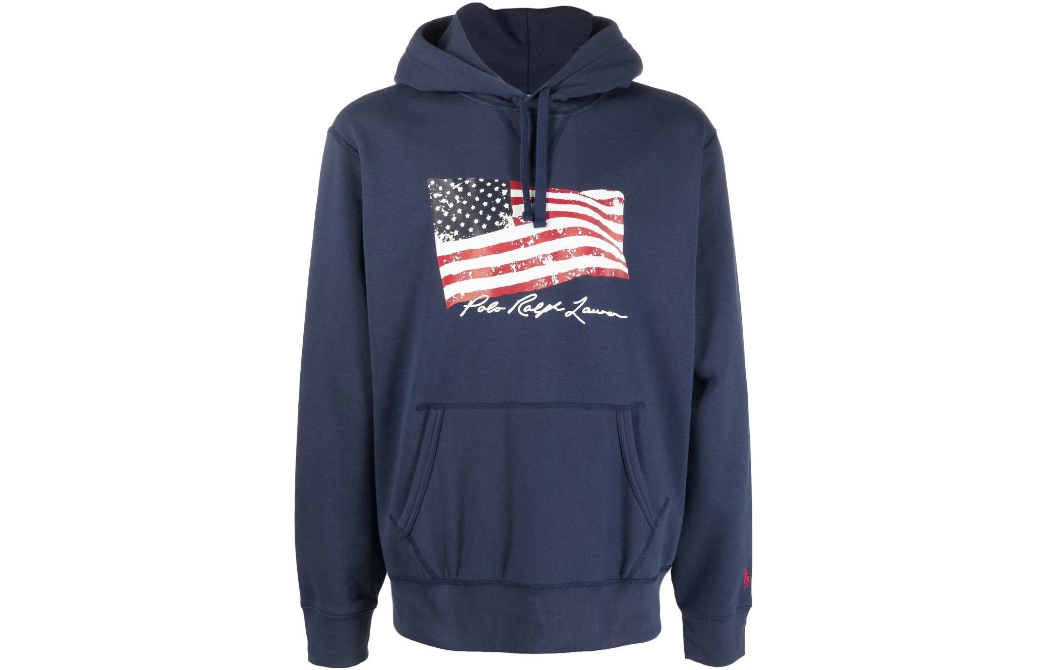 Ralph Lauren SS23 Striped Pattern Print Hoodie Navy Blue - 710870778-001