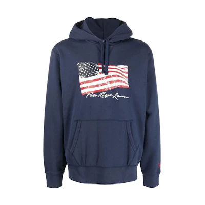 Ralph Lauren SS23 Striped Pattern Print Hoodie Navy Blue - 710870778-001