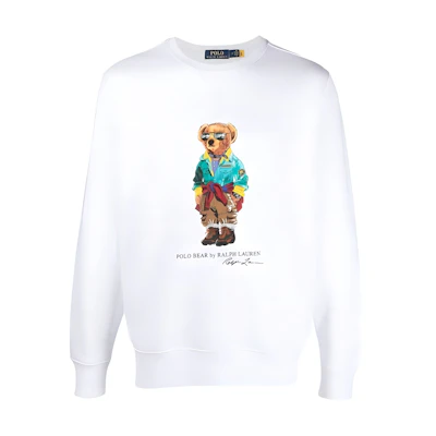 Ralph Lauren SS23 Teddy Bear Logo Print Sweatshirt White 710853308-019