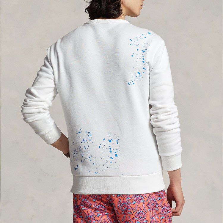 Ralph Lauren SS23 Tie-Dye Logo Crewneck Long Sleeve Sweatshirt White MNPOKNI16822724-100 圖 4