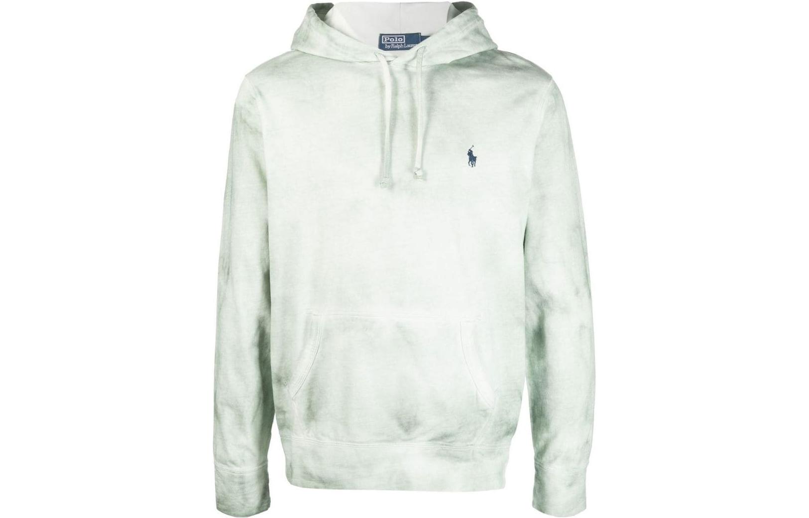 Ralph Lauren SS23 Tie-Dye Logo Embroidered Hoodie Light Green Men’s 710860393-002
