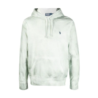 Ralph Lauren SS23 Tie-Dye Logo Embroidered Hoodie Light Green Men’s 710860393-002