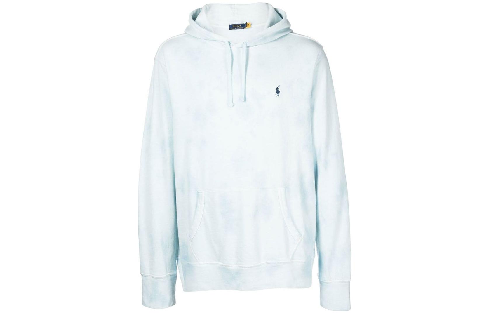 Ralph Lauren SS23 Tie-Dye Logo Embroidered Hoodie Light Blue 710860393-001