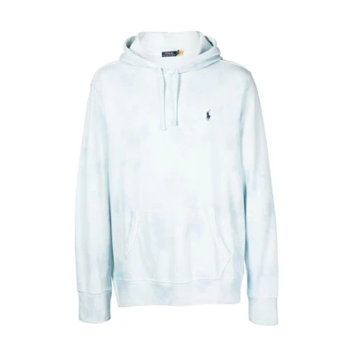 Ralph Lauren SS23 Tie-Dye Logo Embroidered Hoodie Light Blue 710860393-001