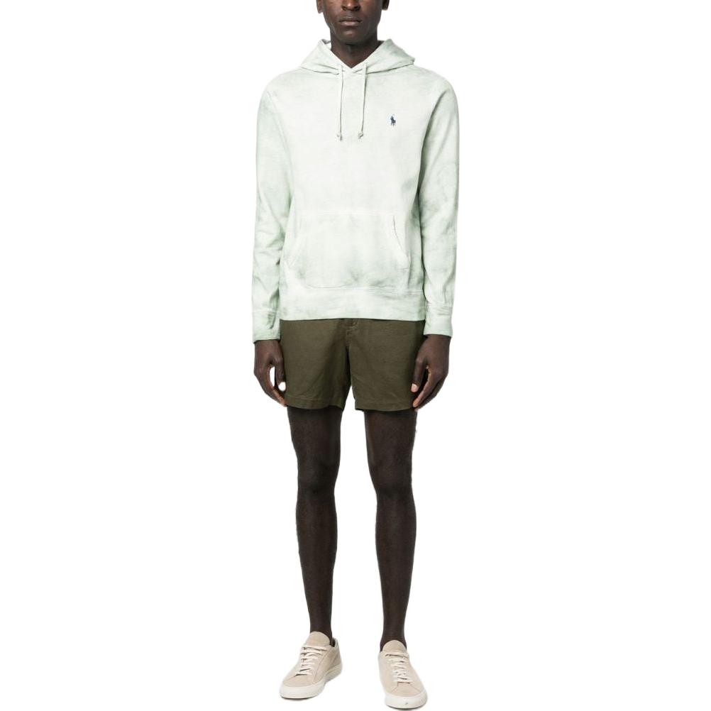Lookbook Ralph Lauren SS23 Hoodie Tie-Dye Logo Bordir Hijau Muda Pria 710860393-002