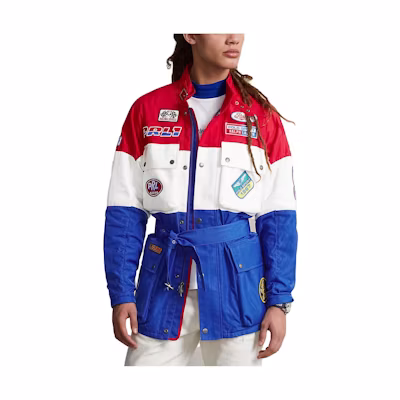 Ralph Lauren SS23 Unisex High-Neck Colorblock Logo Print Jacket Blue MAPHOOS03420607-400