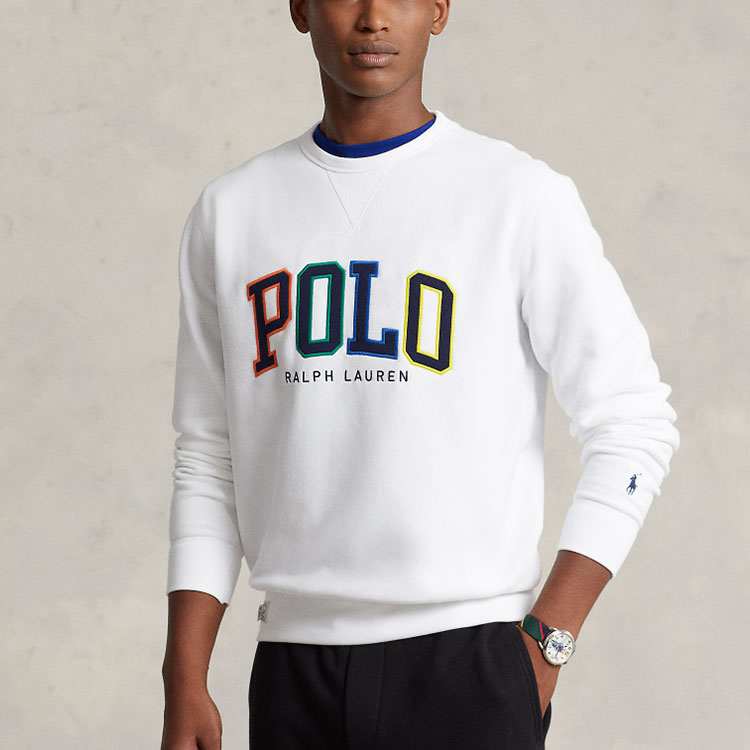 Ralph Lauren SS23 White Crewneck Sweatshirt with Embroidered Logo MNPOKNI16822700-100 圖 4