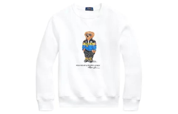 Ralph Lauren SS23 White Logo Print Crewneck Sweatshirt for Men 710829165-002